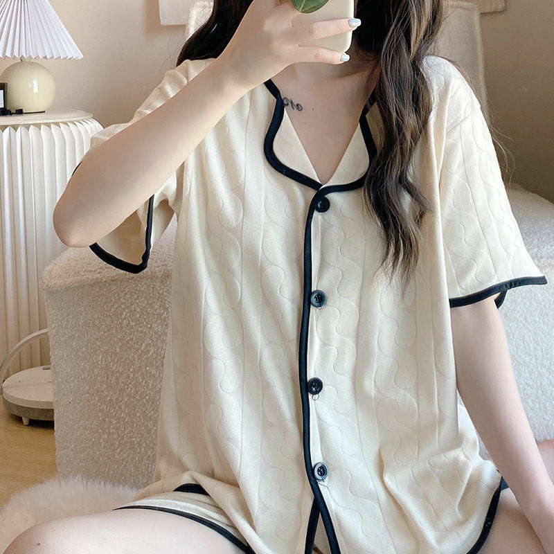 日系提花純棉ins可外穿家居服-Intstyles